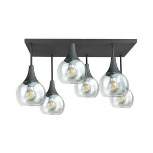 Keter Lighting Prisadený luster SOMA 6xE27/60W/230V čierna/číra 2898 vyobraziť