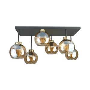 Keter Lighting Prisadený luster NESSA 6xE27/60W/230V čierna/zlatá/dymová béžová 2928 vyobraziť