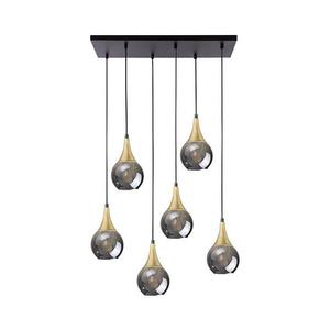 Keter Lighting Luster na lanku LACRIMA SMOKY 6xE27/60W/230V čierna/zlatá/dymová čierna 2789 vyobraziť