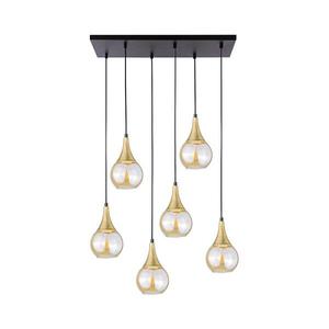 Keter Lighting Luster na lanku LACRIMA HONEY 6xE27/60W/230V čierna/zlatá/dymová béžová 2791 vyobraziť