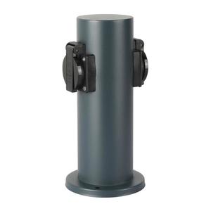 Brilagi - Vonkajší zásuvkový stĺpik PILLAR 2Z SCHUKO 230V IP44 antracit BRI187 vyobraziť