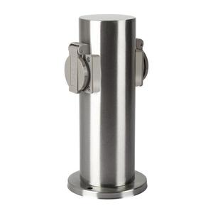 Brilagi - Vonkajší zásuvkový stĺpik PILLAR 2Z SCHUKO 230V IP44 matný chróm BRI188 vyobraziť