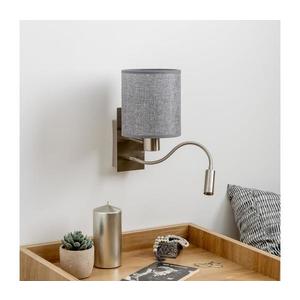 Brilagi - LED Flexibilná nástenná lampa NUBILA 1xE27/25W/230V + LED/3W matný chróm/šedá BRI118 vyobraziť