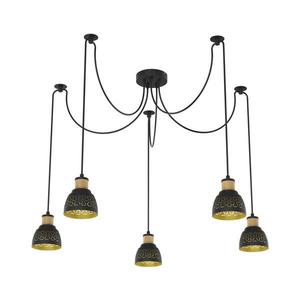 Prezent - Luster na lanku MESCALA 5xE14/40W/230V pavúk čierna vyobraziť
