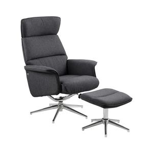 Polohovacie kreslo s podnožkou DELIA tmavošedá 0000095481 vyobraziť