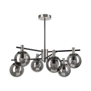 Luster na tyči LILOU 6xE14/5W/230V matný chróm/dymová LM-6.219/SATYNA-NIKIEL/E14 vyobraziť