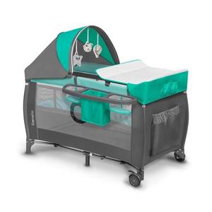 Lionelo - Cestovná postieľka SVEN PLUS šedá/tyrkysová 5902581650603 vyobraziť