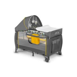 Lionelo - Cestovná postieľka SVEN PLUS šedá/žltá 5902581656193 vyobraziť