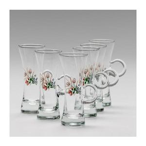 Sada 6x pohár na likér s uchom číra s motívom kytice č. 3 8590828025849 vyobraziť