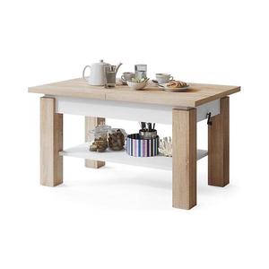 Rozkladací konferenčný/jedálenský stôl s policou ADONIS dub sonoma/biela 5903631910685 vyobraziť