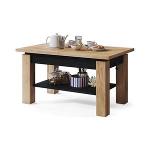 Rozkladací konferenčný/jedálenský stôl s policou ADONIS dub craft/čierna 5903631911576 vyobraziť