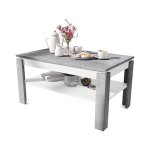 Rozkladací konferenčný stôl so zvíhacou doskou a poličkou ADEN šedá betón/biela 5903631914881 vyobraziť