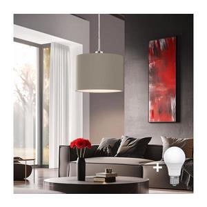 Eglo - LED Luster na lanku TUNJA 1xE27/60W/230V taupe 1xEG32515+1xEG32488 vyobraziť