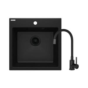 Deante ZQJNN103 - Kuchynský drez EVORA 50x50 cm + drezová batéria granit/čierna ZQJNN103 vyobraziť