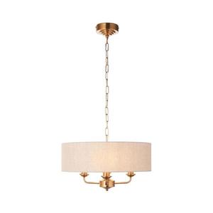 Endon 110723 - Luster na reťazi HIGHCLERE 3xE14/40W/230V béžová/mosadz 110723 vyobraziť