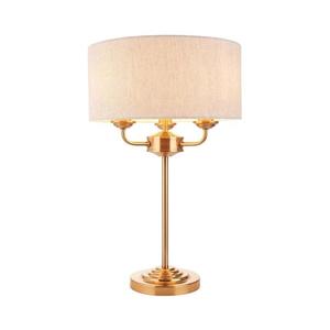 Endon 110721 - Stolná lampa HIGHCLERE 3xE14/18W/230V béžová/mosadz 110721 vyobraziť