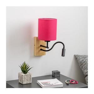 Brilagi - LED Nástenná lampa NUBILA WOOD 1xE27/25W/230V + LED/3W dub/ružová BG1564+BG1577 vyobraziť
