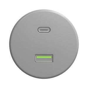 lap - Retro USB zásuvka A+C bez rámika šedá S/USB vyobraziť