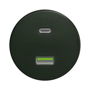 lap - Retro USB zásuvka A+C bez rámika zelená Z/USB vyobraziť