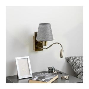Brilagi - LED Nástenná lampa NUBILA 1xE27/25W/230V + LED/3W mosadz/šedá BG1557+BG1569 vyobraziť