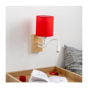 Brilagi - LED Nástenná lampa NUBILA WOOD 1xE27/25W/230V + LED/3W dub/červená BG1565+BG1578 vyobraziť