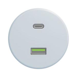 lap - Retro USB zásuvka A+C bez rámika modrá M/USB vyobraziť