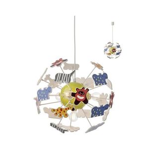 Redo 04-515 -Detský luster na lanku SAFARI 4xE14/28W/230V pr. 35 cm pestrofarebná 04-515 vyobraziť