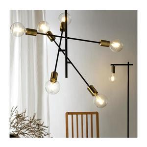 ONLI - Luster na lanku CROSS 6xE27/22W/230V čierna/mosadz 5098/6N vyobraziť