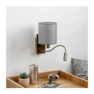 Brilagi - LED Nástenná lampa NUBILA 1xE27/25W/230V + LED/3W mosadz/šedá BG1557+BG1582 vyobraziť