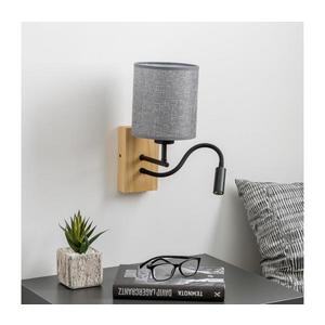 Brilagi - LED Nástenná lampa NUBILA WOOD 1xE27/25W/230V + LED/3W dub/šedá BG1564+BG1582 vyobraziť