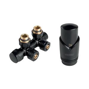 Novaservis - Sada na radiátory so stredovým pripojením rohová čierna ZTD30BL vyobraziť