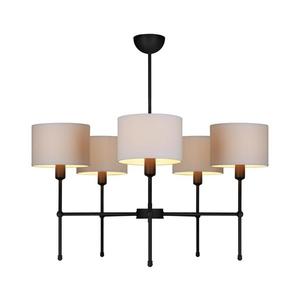 Luster na tyči MADELA 5xE14/40W/230V biela/čierna 0098 vyobraziť