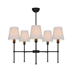 Luster na tyči MADELA 5xE14/40W/230V biela/čierna 0150 vyobraziť