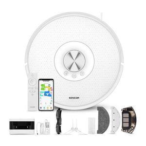 Sencor- Robotický vysávač s mopom 2v1 50W/5000 mAh Wi-Fi biely + diaľkové ovládanie 41016504 vyobraziť