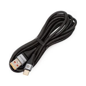 Pletený USB kábel USB-A / USB-C konektor 18W 2m čierna PSCCA220 vyobraziť