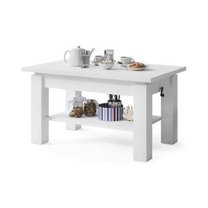 Rozkladací konferenčný/jedálenský stôl s policou ADONIS biely 5903631910654 vyobraziť