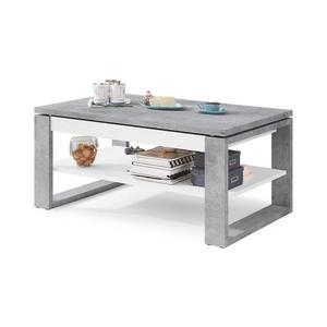 Konferenčný stôl so zdvíhacou doskou a policou NEA šedý betón/biela 5903631912771 vyobraziť