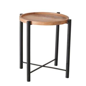 KONFERENČNÝ STOLÍK, prírodná farba, čierna, drevo, kov, 49/49/55 cm vyobraziť