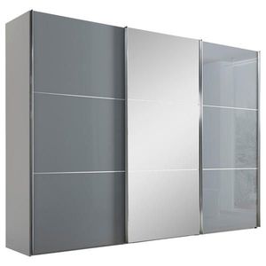 Moderano ŠAT. SKRIŇA S POSUV. DVERAMI, biela, svetlosivá, 280/222/68 cm vyobraziť