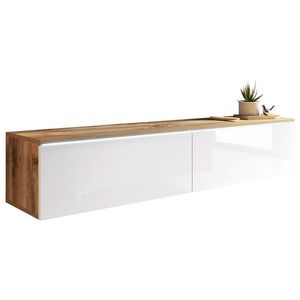 P & B NÍZKA KOMODA, dub wotan, biela s vysokým leskom, 140/30/33 cm vyobraziť