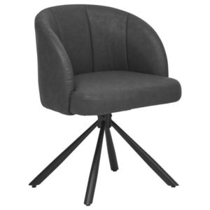 Carryhome STOLIČKA S PODRÚČKAMI, vzhľad kože, antracitová vyobraziť