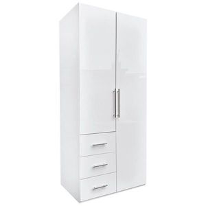 Carryhome ŠATNÍKOVÁ SKRIŇA, biela, biela s vysokým leskom, 98/219/59 cm vyobraziť