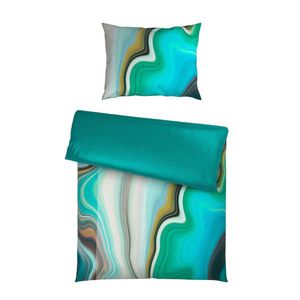 Novel POSTEĽNÁ BIELIZEŇ, satén, petrolejová, 140/200 cm vyobraziť