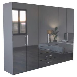 Carryhome ŠATNÍKOVÁ SKRIŇA, antracitová, antracitová s vysokým leskom, 294/219/59 cm vyobraziť