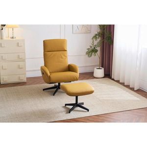 Livetastic RELAXAČNÉ KRESLO S PODNOŽKOU, textil, koža, žltá vyobraziť