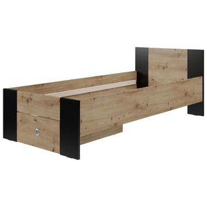 Carryhome POSTEĽ, čierna, dub artisan vyobraziť