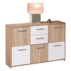 MID.YOU KOMODA, biela, dub sonoma, 115/77/30 cm vyobraziť