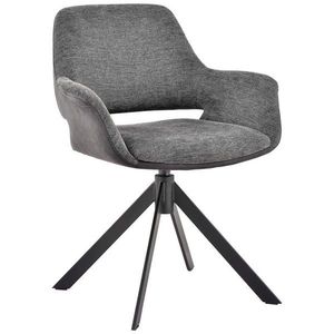 Novel STOLIČKA S PODRÚČKAMI, železo, mikrovlákno, vzhľad ľanu, sivá, čierna, tmavosivá vyobraziť