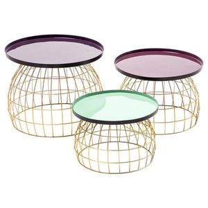 MID.YOU SADA PRÍRUČNÝCH STOLÍKOV, fialová, svetlozelená, slivková vyobraziť