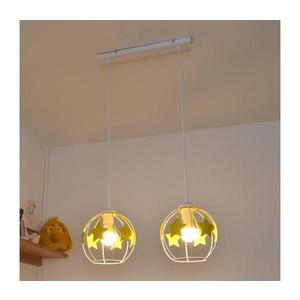 Detský luster na lanku STARS 2xE27/15W/230V žltá/biela W-L 1385/2 WT+YL vyobraziť